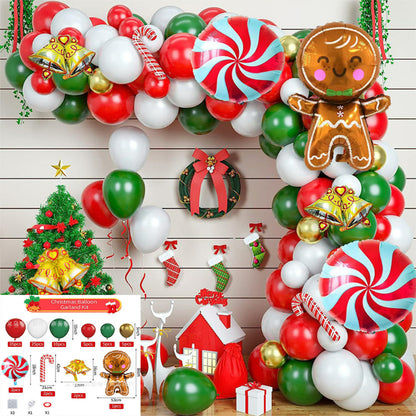 Christmas balloon garland kit, gingerbread man and candy foil balloon arch