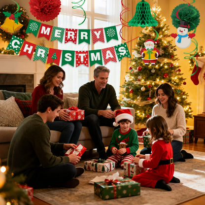 Christmas hanging decoration set home holiday celebration interior backdrop application
