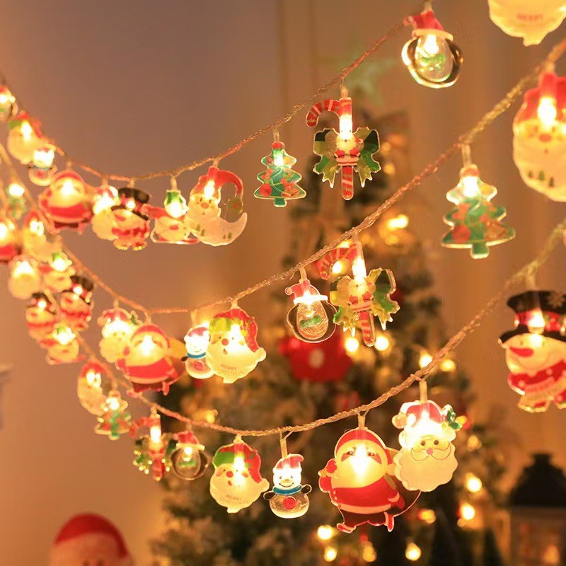 LED Christmas Light Set – Snowflake, Reindeer, Christmas Tree & Star Shapes for Outdoor Camping, Garden & Holiday Ambiance Decoration