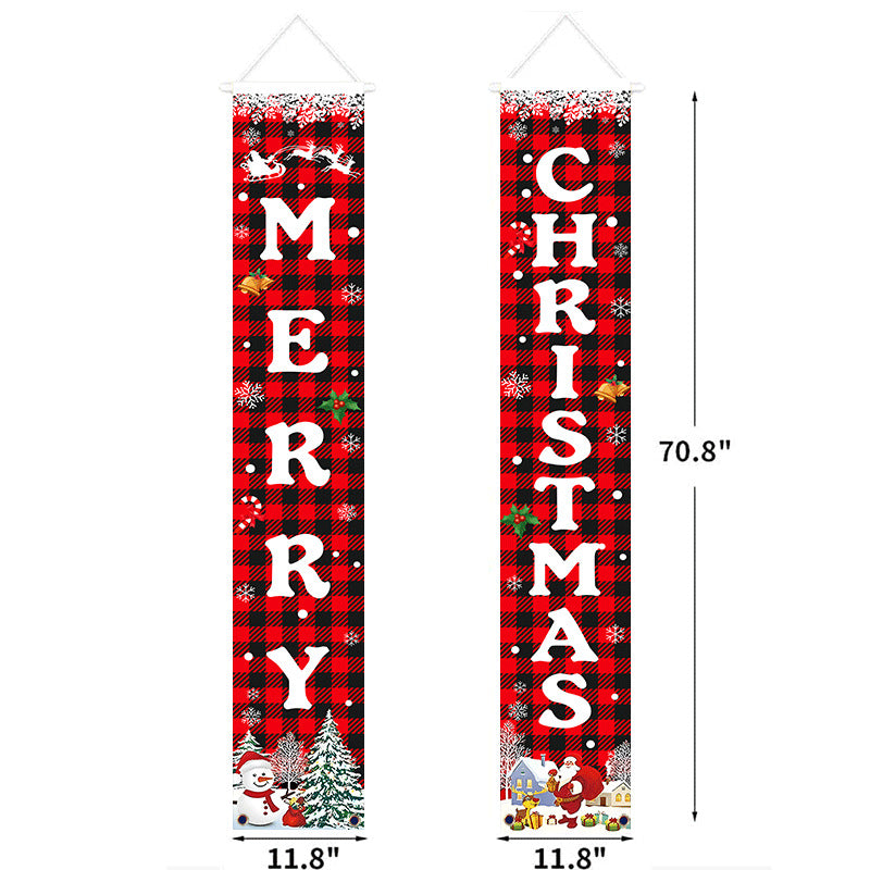 Christmas Door Curtain & Hanging Tapestry – Festive Cloth Banner with Snowflake, Santa or Tree Design for Doorway, Window & Wall Decor
