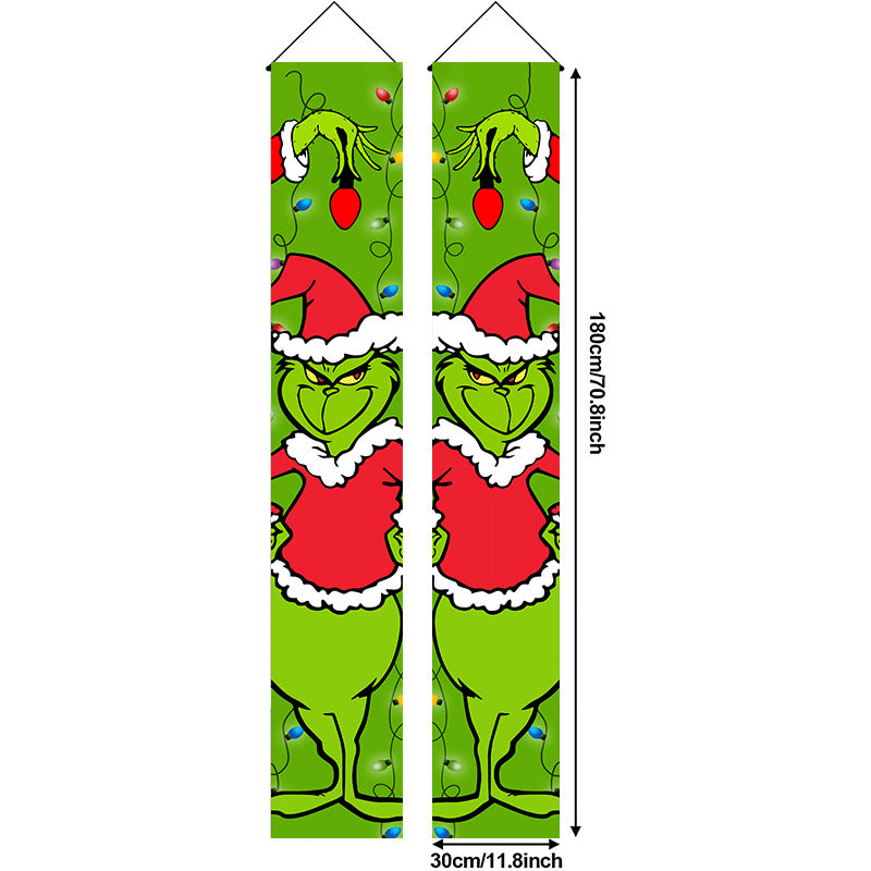 Christmas Door Curtain & Hanging Tapestry – Festive Cloth Banner with Snowflake, Santa or Tree Design for Doorway, Window & Wall Decor
