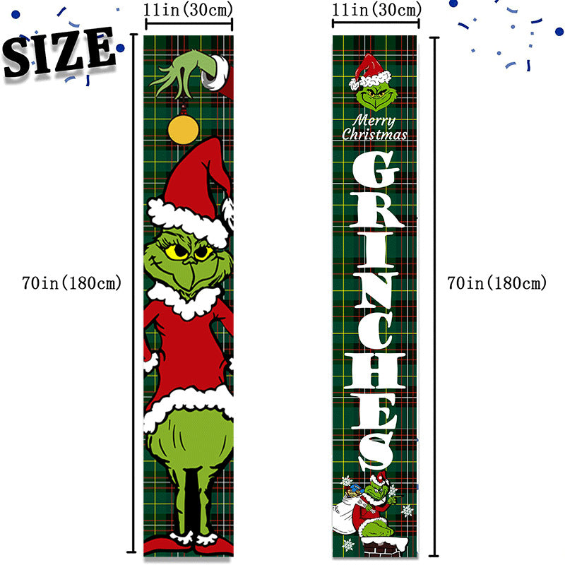 Christmas Door Curtain & Hanging Tapestry – Festive Cloth Banner with Snowflake, Santa or Tree Design for Doorway, Window & Wall Decor
