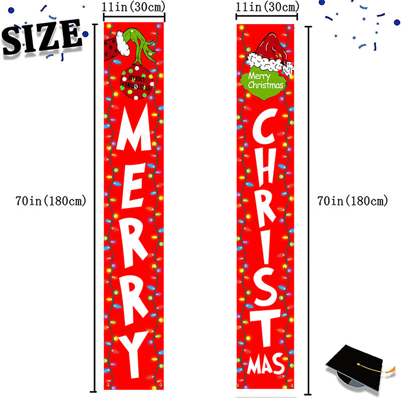 Christmas Door Curtain & Hanging Tapestry – Festive Cloth Banner with Snowflake, Santa or Tree Design for Doorway, Window & Wall Decor