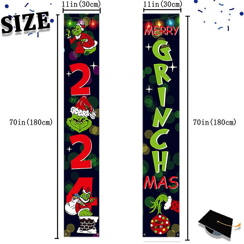 Christmas Door Curtain & Hanging Tapestry – Festive Cloth Banner with Snowflake, Santa or Tree Design for Doorway, Window & Wall Decor
