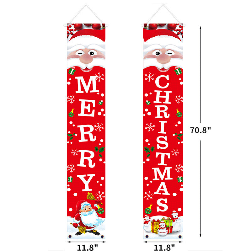 Christmas Door Curtain & Hanging Tapestry – Festive Cloth Banner with Snowflake, Santa or Tree Design for Doorway, Window & Wall Decor