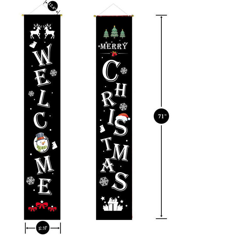 Christmas Door Curtain & Hanging Tapestry – Festive Cloth Banner with Snowflake, Santa or Tree Design for Doorway, Window & Wall Decor