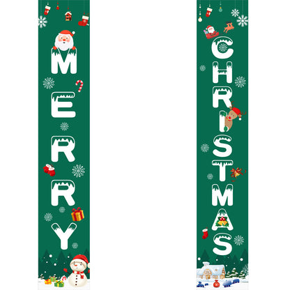 Merry Christmas porch banner, green