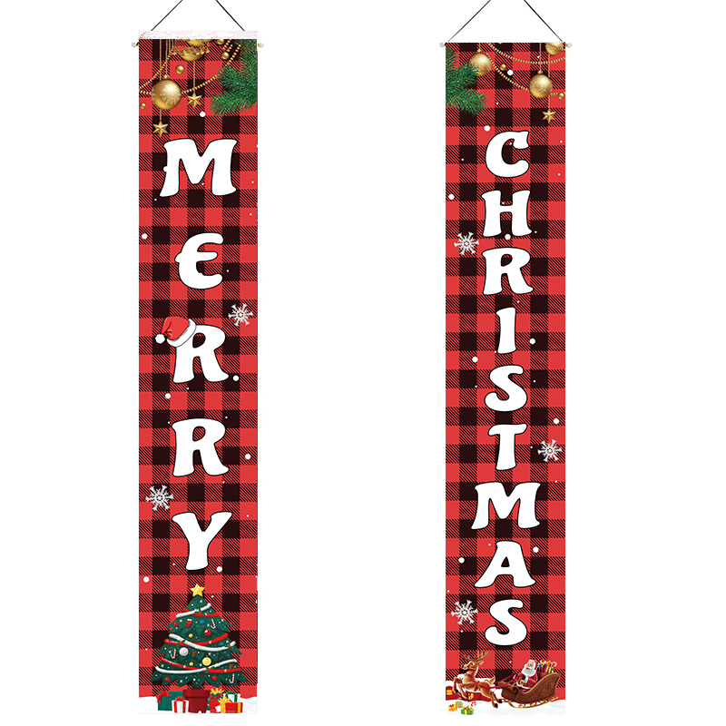 Christmas Door Curtain & Hanging Tapestry – Festive Cloth Banner with Snowflake, Santa or Tree Design for Doorway, Window & Wall Decor