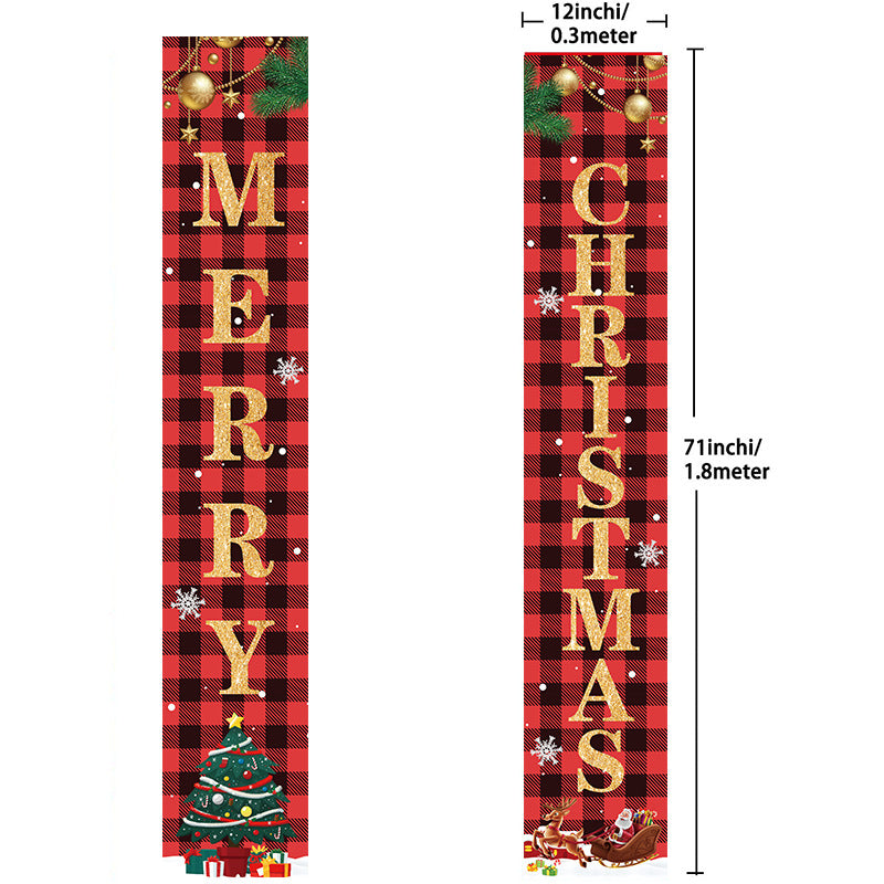 Christmas Door Curtain & Hanging Tapestry – Festive Cloth Banner with Snowflake, Santa or Tree Design for Doorway, Window & Wall Decor