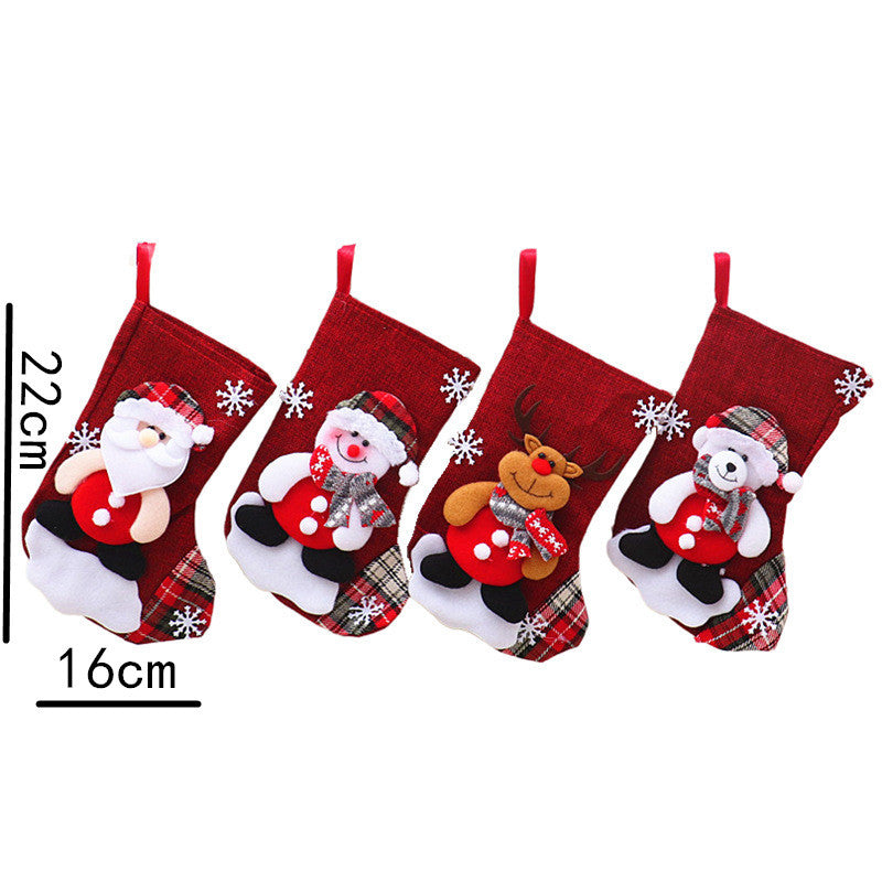 Christmas Stocking & Gift Bag Set – Small Stocking Ornaments for Tree Hanging Decor, Holiday Pouch for Candy & Presents