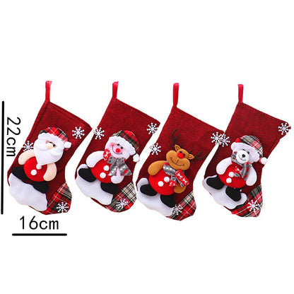 Christmas Stocking & Gift Bag Set – Small Stocking Ornaments for Tree Hanging Decor, Holiday Pouch for Candy & Presents