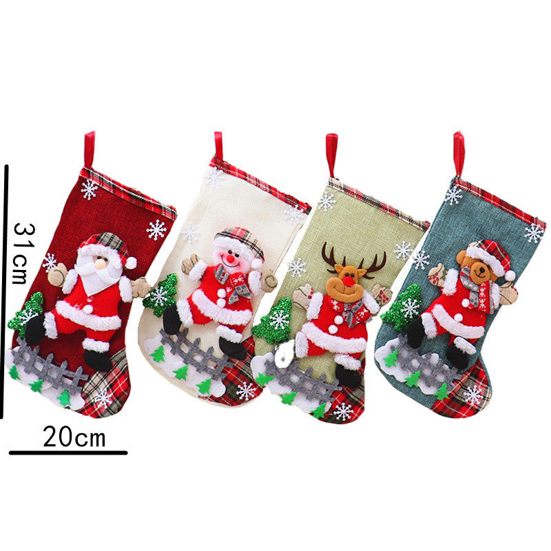 Christmas Stocking & Gift Bag Set – Small Stocking Ornaments for Tree Hanging Decor, Holiday Pouch for Candy & Presents