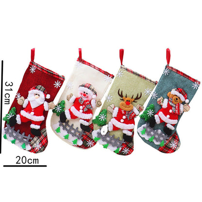Christmas Stocking & Gift Bag Set – Small Stocking Ornaments for Tree Hanging Decor, Holiday Pouch for Candy & Presents