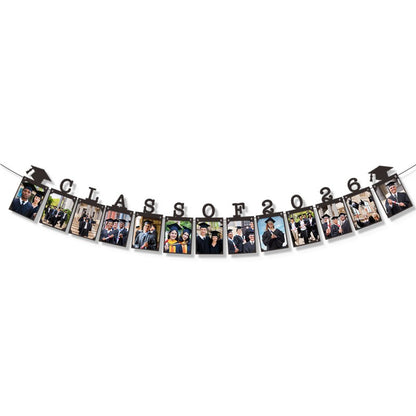 Graduation Photo Banner | Grades 1-12 & Class of 2026 | Hanging Cardboard Frame Garland