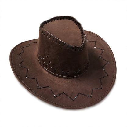 Classic felt cowboy hat in dark brown with stitched brim