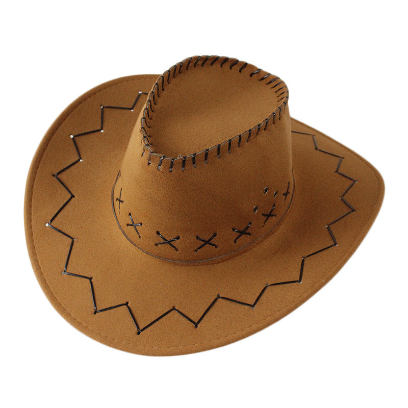 Classic felt cowboy hat in deep cattle yellow with stitched brim