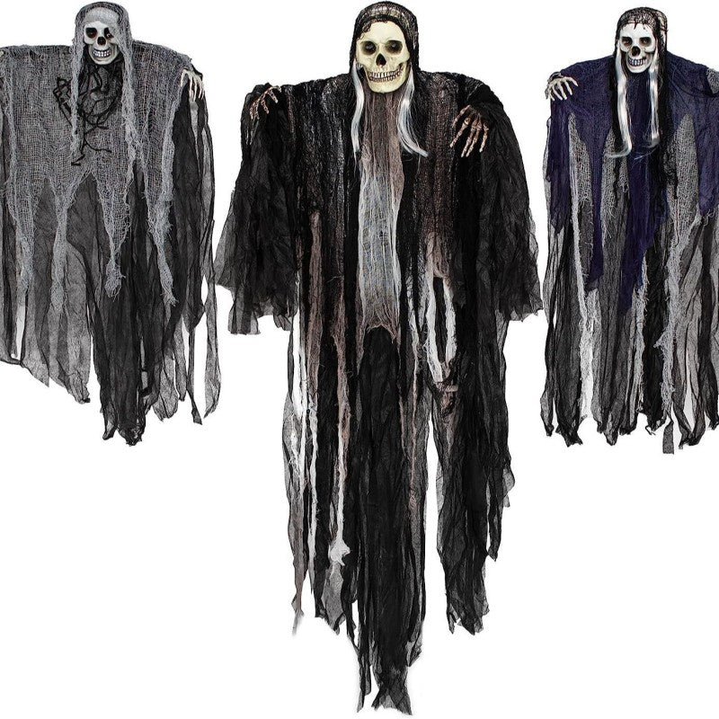 💀 Halloween Hanging Ghost Decor | Haunted House Props | 3-Piece Set & Single Ghosts