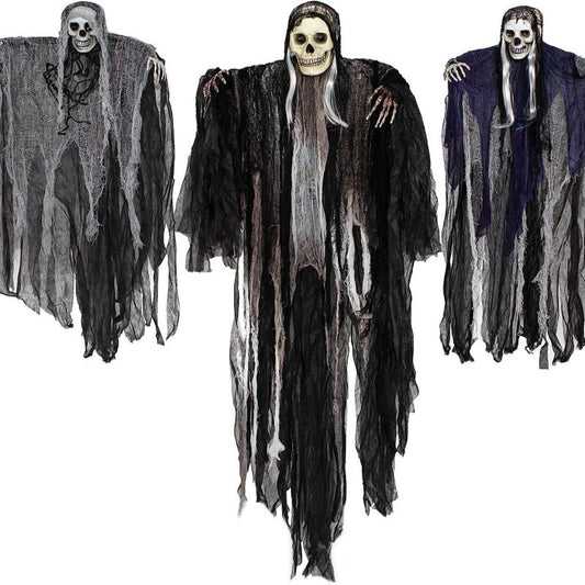 💀 Halloween Hanging Ghost Decor | Haunted House Props | 3-Piece Set & Single Ghosts