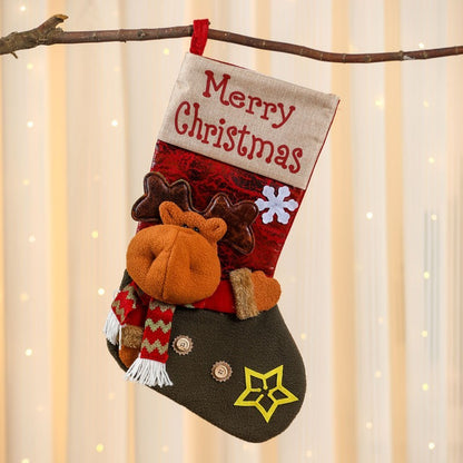 Christmas Stocking & Gift Bag Set – Small Stocking Ornaments for Tree Hanging Decor, Holiday Pouch for Candy & Presents