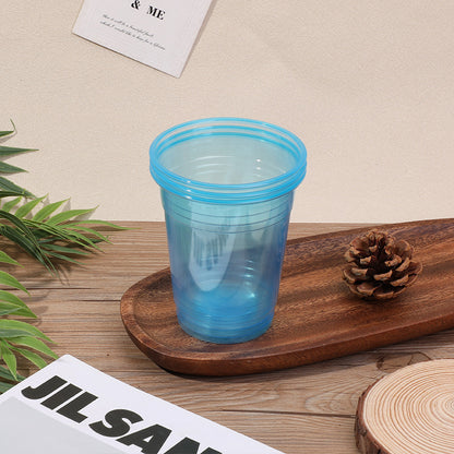 Transparent party cups for cold drinks at birthday and BBQ events