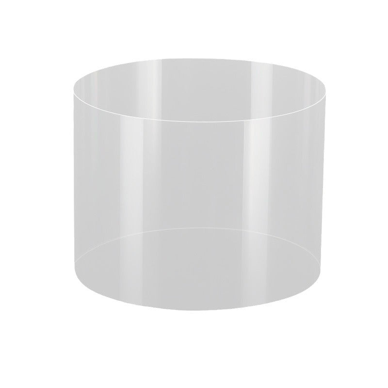 Clear PET cake collar - Upright transparent cylindrical collar structure