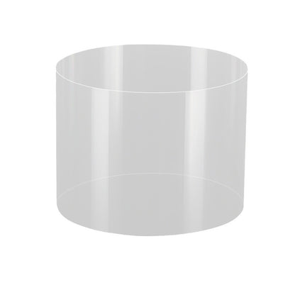 Clear PET cake collar - Upright transparent cylindrical collar structure