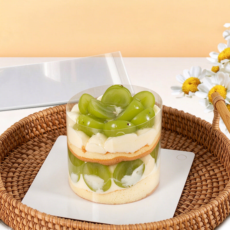 Clear PET cake collar - Fresh fruit mousse pastry portion wrapping
