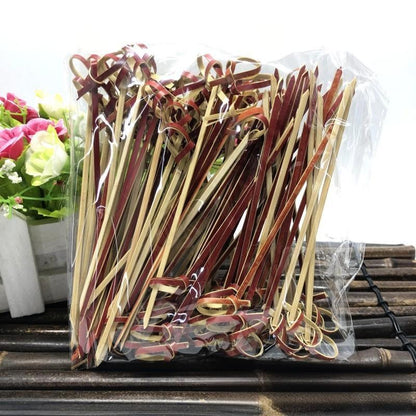 Professional Bamboo Cocktail Picks - Knotted Skewers for Bars & Garnish