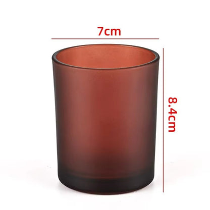 7oz 180g Frosted White Glass Candle Jars with Wood Lids – Thickened Jar for Candle Making, Spice Storage & Home Decoration (D70mm x H84mm, Multiple Colors, Pine Wood Lid)