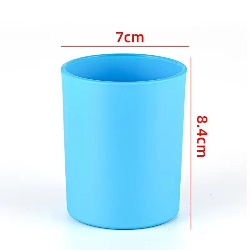 7oz 180g Frosted White Glass Candle Jars with Wood Lids – Thickened Jar for Candle Making, Spice Storage & Home Decoration (D70mm x H84mm, Multiple Colors, Pine Wood Lid)