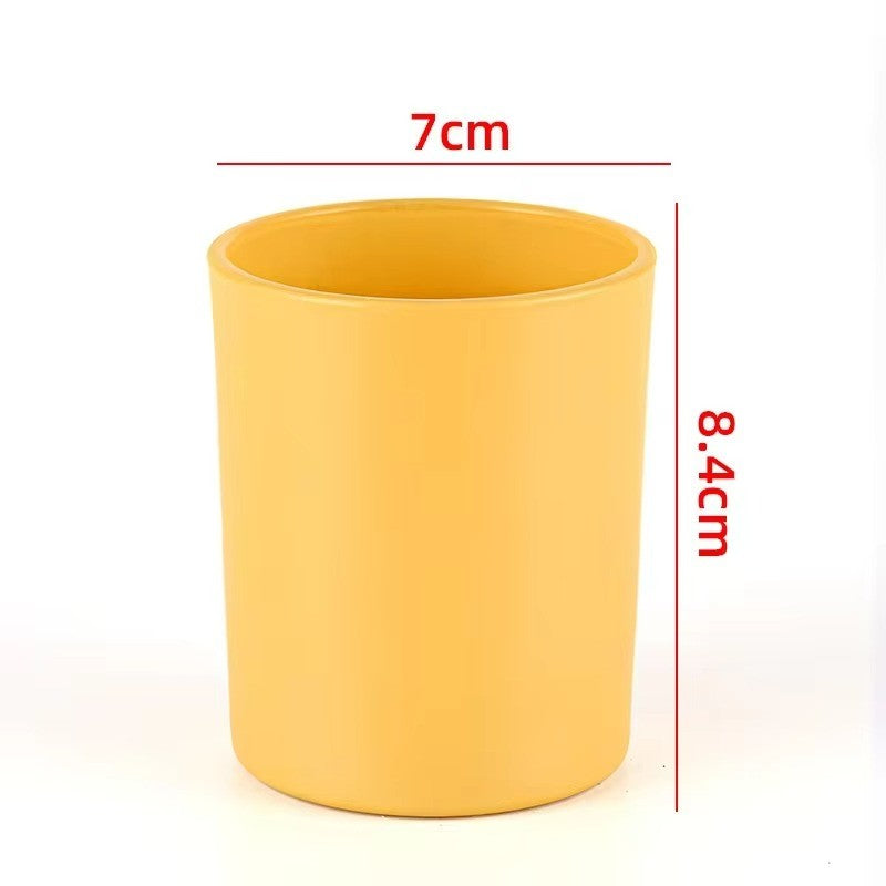 7oz 180g Frosted White Glass Candle Jars with Wood Lids – Thickened Jar for Candle Making, Spice Storage & Home Decoration (D70mm x H84mm, Multiple Colors, Pine Wood Lid)