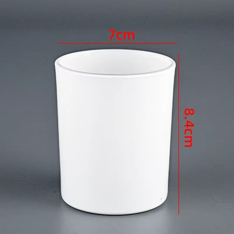 7oz 180g Frosted White Glass Candle Jars with Wood Lids – Thickened Jar for Candle Making, Spice Storage & Home Decoration (D70mm x H84mm, Multiple Colors, Pine Wood Lid)