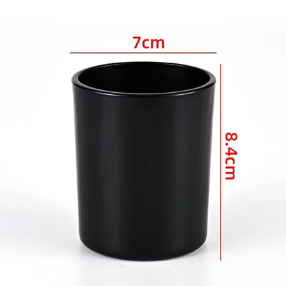 7oz 180g Frosted White Glass Candle Jars with Wood Lids – Thickened Jar for Candle Making, Spice Storage & Home Decoration (D70mm x H84mm, Multiple Colors, Pine Wood Lid)