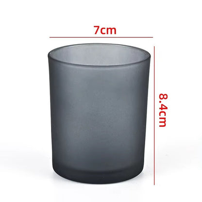 7oz 180g Frosted White Glass Candle Jars with Wood Lids – Thickened Jar for Candle Making, Spice Storage & Home Decoration (D70mm x H84mm, Multiple Colors, Pine Wood Lid)