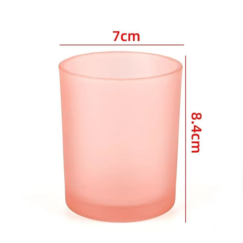 7oz 180g Frosted White Glass Candle Jars with Wood Lids – Thickened Jar for Candle Making, Spice Storage & Home Decoration (D70mm x H84mm, Multiple Colors, Pine Wood Lid)