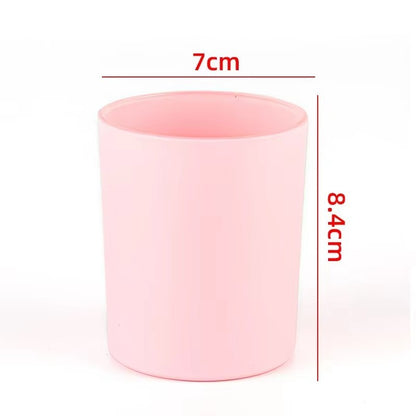 7oz 180g Frosted White Glass Candle Jars with Wood Lids – Thickened Jar for Candle Making, Spice Storage & Home Decoration (D70mm x H84mm, Multiple Colors, Pine Wood Lid)