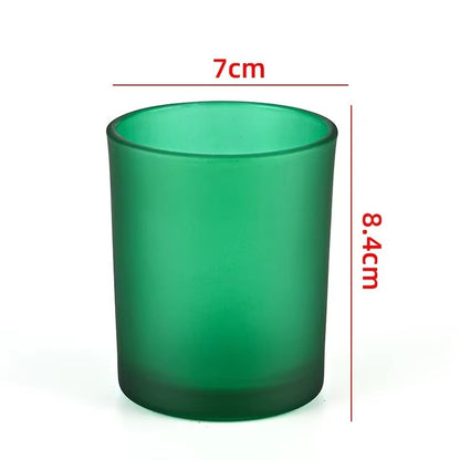 7oz 180g Frosted White Glass Candle Jars with Wood Lids – Thickened Jar for Candle Making, Spice Storage & Home Decoration (D70mm x H84mm, Multiple Colors, Pine Wood Lid)