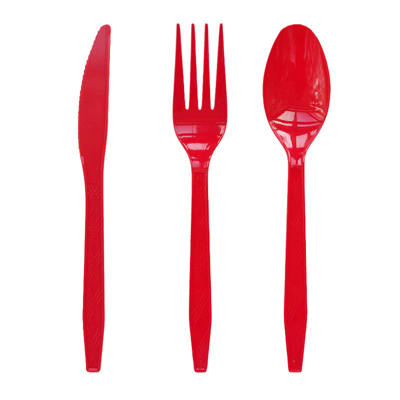 Gold Silver White & Rainbow Disposable Forks Knives Spoons – Party Cutlery Set