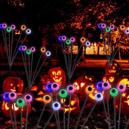 6-Head Ghost Eye Solar Ground Stake Light – Spooky Eyeball Lamp for Yard, Lawn, Pathway, Halloween Graveyard & Xmas Winter Wonderland