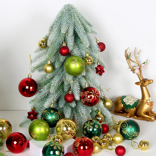 44Pcs Christmas Ball Set – Plated Plastic Ornaments, Painted & Shaped Baubles, 6cm for Tree & Holiday Decor