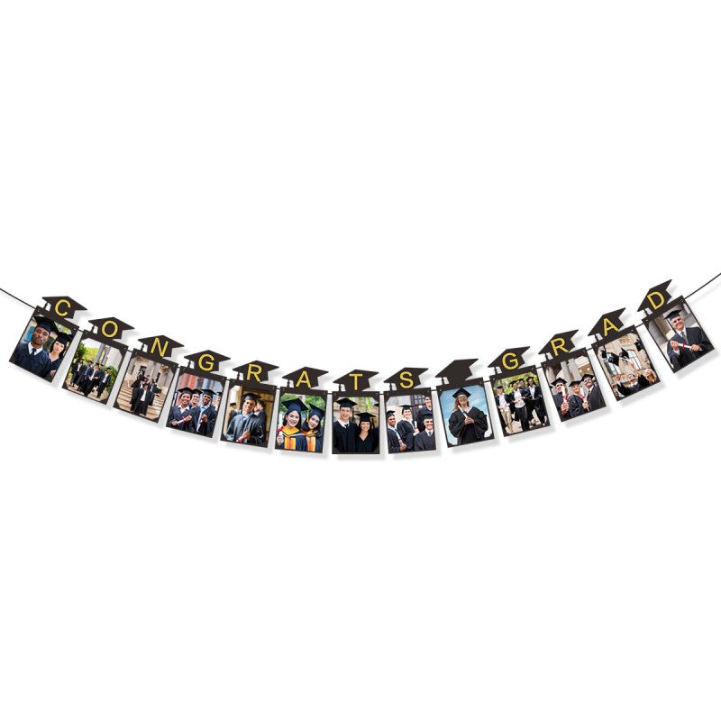 Graduation Photo Banner | Grades 1-12 & Class of 2026 | Hanging Cardboard Frame Garland