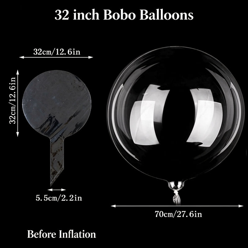 Clear bobo balloon 32-inch extra large inflated sphere size