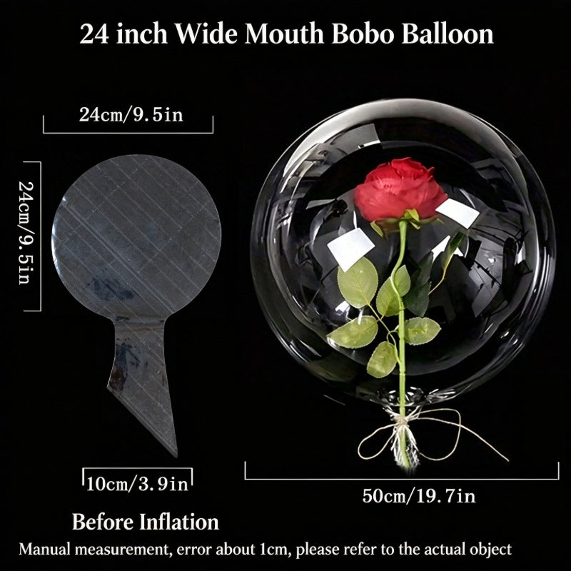Clear bobo balloon 24-inch wide mouth floral bouquet sphere
