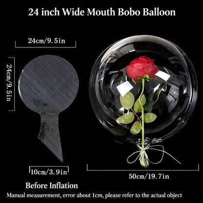 Clear bobo balloon 24-inch wide mouth floral bouquet sphere