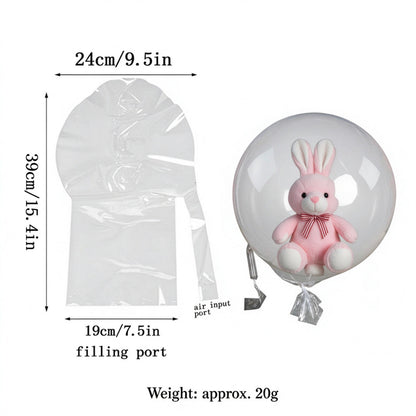 Clear bobo balloon 26-inch pre-stretched dual opening neck