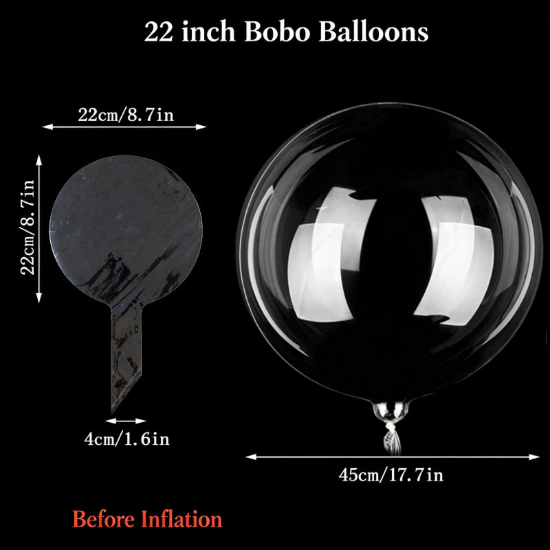 Clear bobo balloon 22-inch standard neck inflated spherical ball