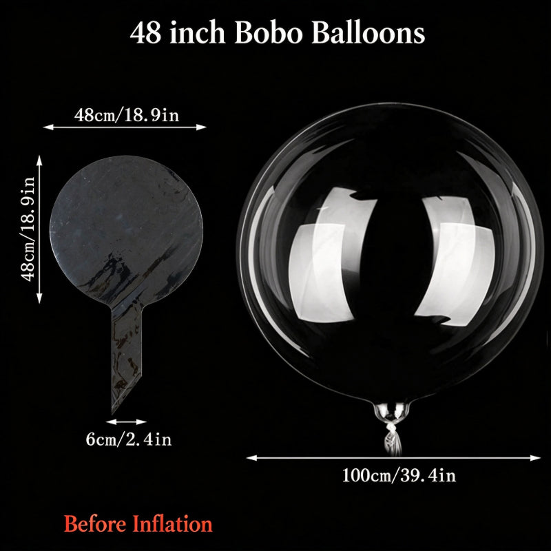 Clear bobo balloon 48-inch maximum size massive round sphere