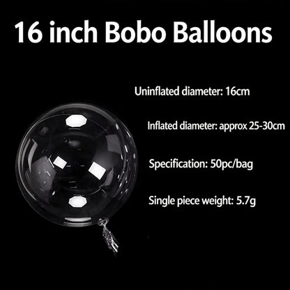 Clear bobo balloon 16-inch medium inflated round bubble ball