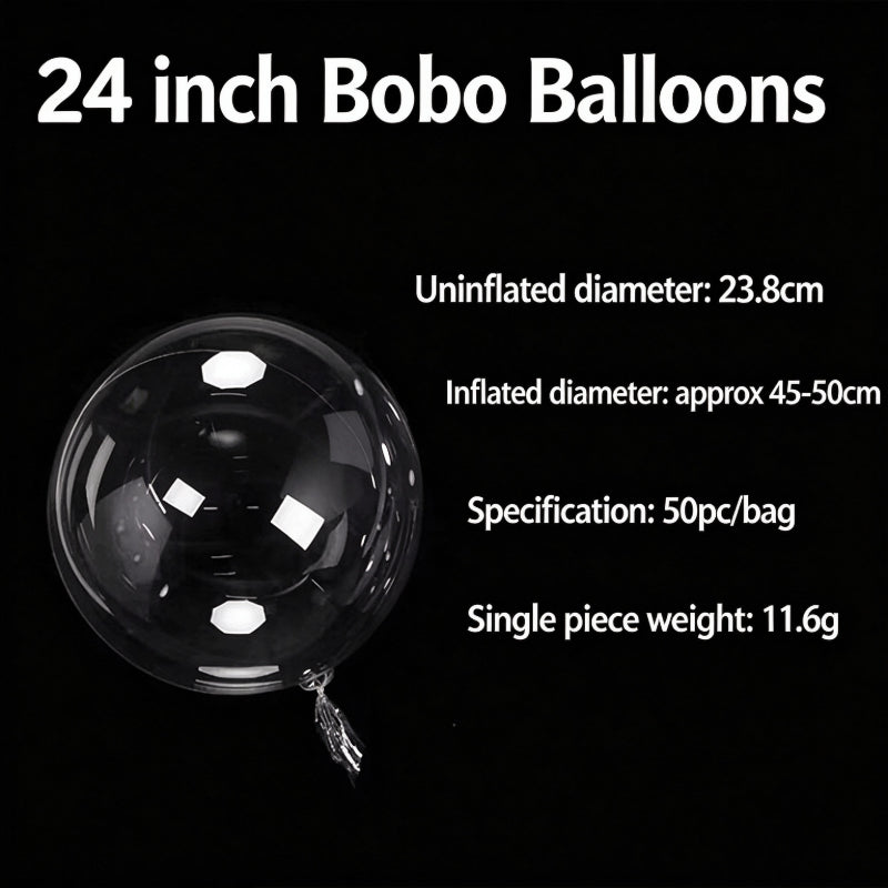 Clear bobo balloon 24-inch large transparent spherical ball