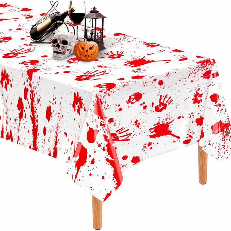 Custom Halloween Plastic Tablecloth – Waterproof & Oil-Proof Disposable Table Cover for Party